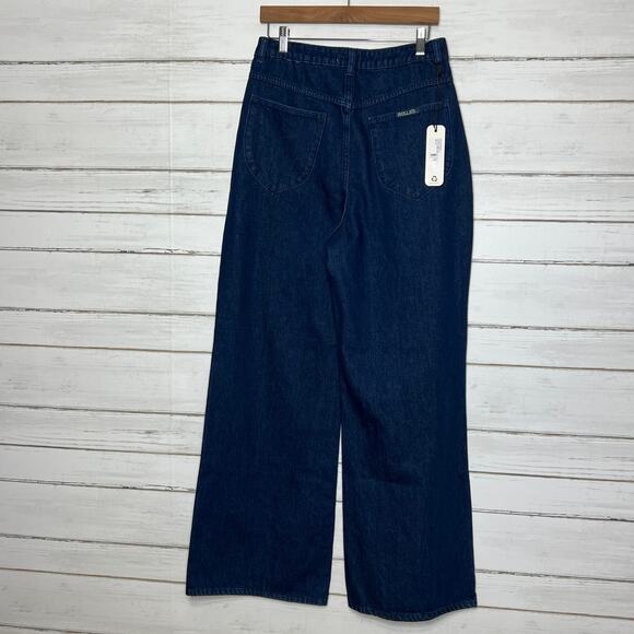 Rolla's Studio Flare Lou Dark Wash Denim Jeans Wide Leg Size 29 - Picture 3 of 11